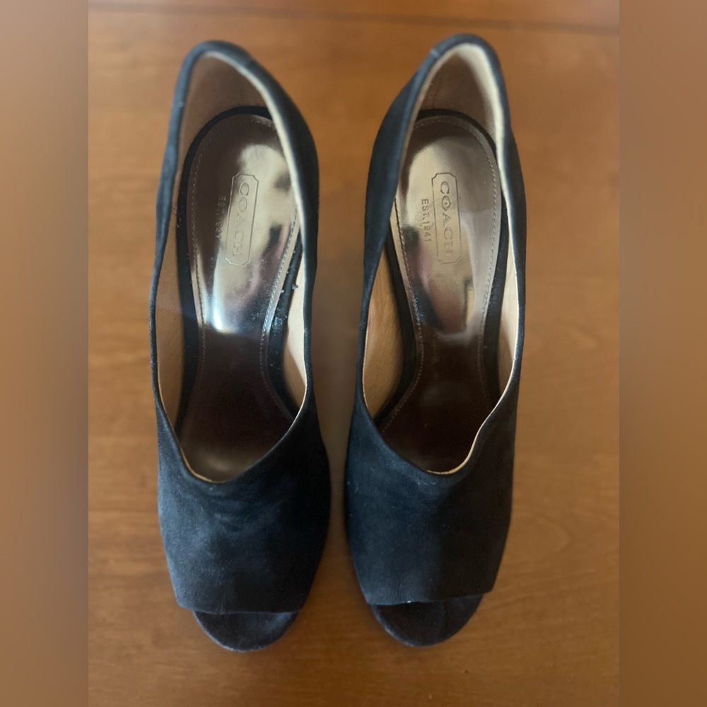 Coach Suede with tortoise heel 8.5